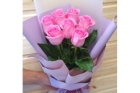 Букет из 7 розовых роз 