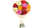 Букет из 9 разноцветных роз 