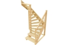 Лестница с поворотом на 180 комбинированная ( из разных пород дерева)