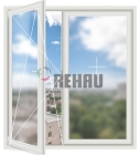Двустворчатое окно Rehau Grazio 70 (поворотное + глухое)