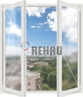 Двустворчатое окно Rehau Blitz 60 (поворотно-откидное+ поворотное)