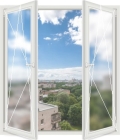 Двустворчатое окно Rehau Grazio 70 (2 поворотно-откидных окна)