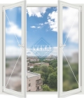 Двустворчатое окно VEKA EUROLINE 58 (2 поворотных окна)
