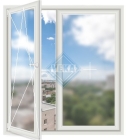 Двустворчатое окно VEKA WHS Halo 60 (поворотно-откидное + глухое)