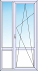 Балконная дверь Rehau Intelio 80 двустворчатая (поворотная+глухая)