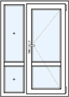 Балконная дверь VEKA WHS Halo 60 (двустворчатая, поворотная + с глухим окном)