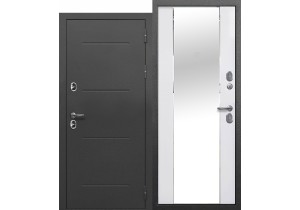 Входная дверь с терморазрывом 11 см ISOTERMA (Серебро эмалит белый Зеркало фацет)