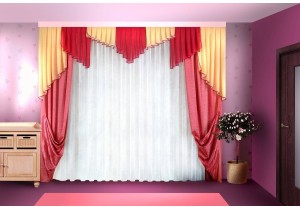 Пошив штор в гостиную двухцветные