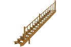 Лестница прямая комбинированная ( из разных пород дерева)