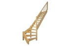 Лестница с поворотом на 90 комбинированная ( из разных пород дерева)